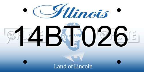 14BT026 Illinois License Plate