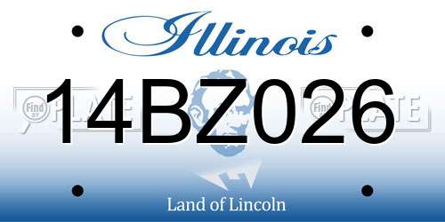 14BZ026 Illinois License Plate