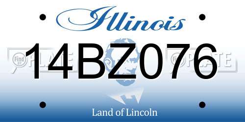 14BZ076 Illinois License Plate
