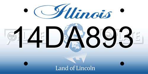 14DA893 Illinois License Plate