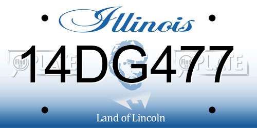 14DG477 Illinois License Plate