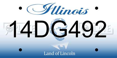 14DG492 Illinois License Plate