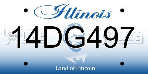 14DG497 Illinois License Plate