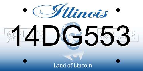 14DG553 Illinois License Plate