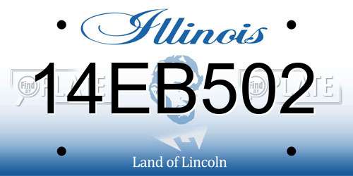 14EB502 Illinois License Plate