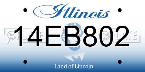 14EB802 Illinois License Plate