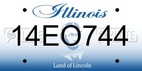 14EO744 Illinois License Plate