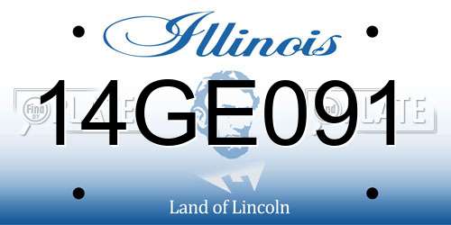 14GE091 Illinois License Plate