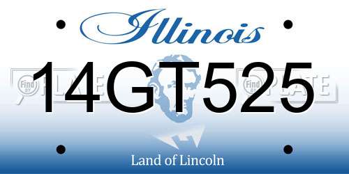 14GT525 Illinois License Plate