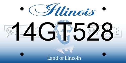 14GT528 Illinois License Plate
