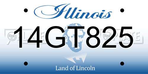 14GT825 Illinois License Plate