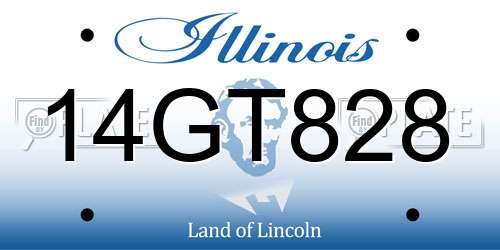 14GT828 Illinois License Plate