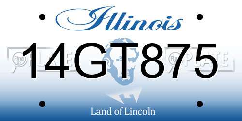 14GT875 Illinois License Plate