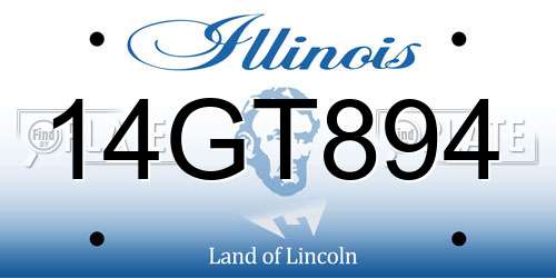 14GT894 Illinois License Plate