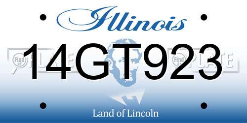 14GT923 Illinois License Plate
