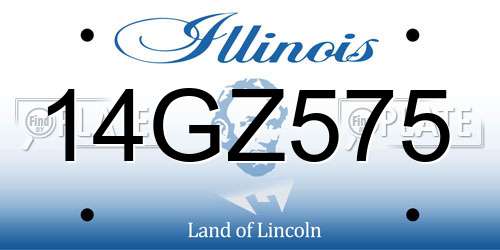14GZ575 Illinois License Plate