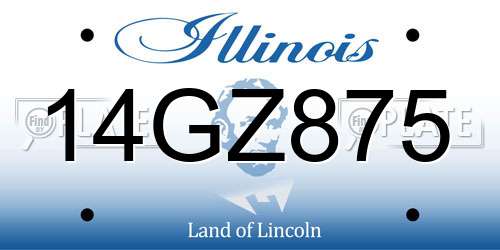 14GZ875 Illinois License Plate