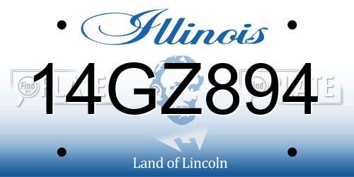 14GZ894 Illinois License Plate