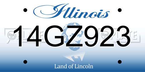 14GZ923 Illinois License Plate
