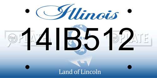 14IB512 Illinois License Plate