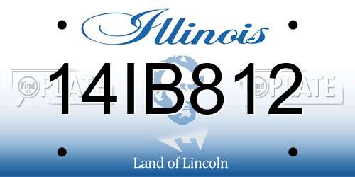 14IB812 Illinois License Plate