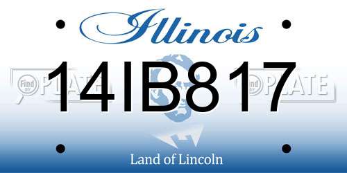 14IB817 Illinois License Plate