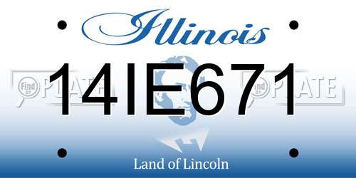 14IE671 Illinois License Plate