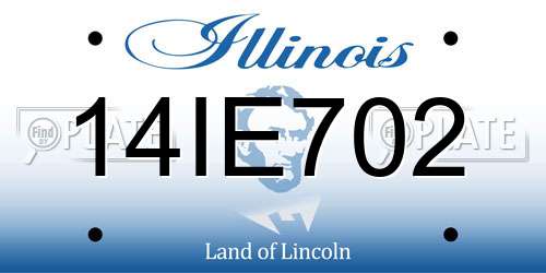 14IE702 Illinois License Plate