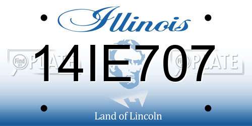 14IE707 Illinois License Plate