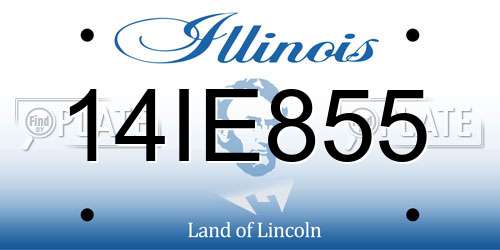 14IE855 Illinois License Plate