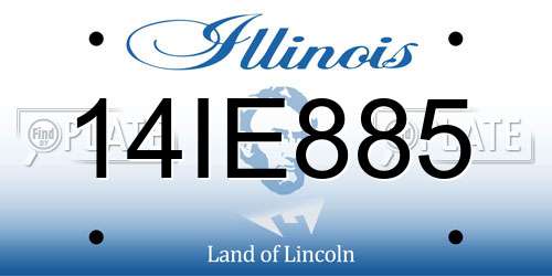 14IE885 Illinois License Plate