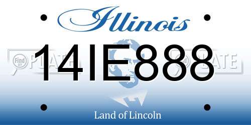 14IE888 Illinois License Plate