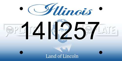 14II257 Illinois License Plate