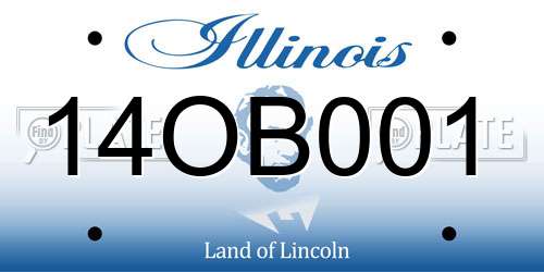 14OB001 Illinois License Plate