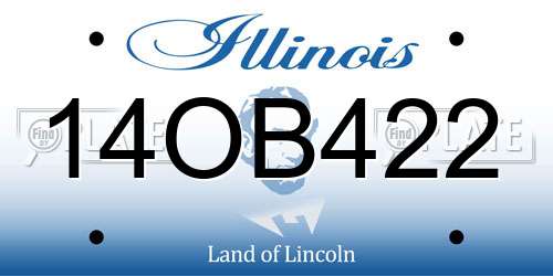 14OB422 Illinois License Plate