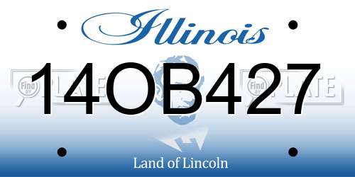 14OB427 Illinois License Plate