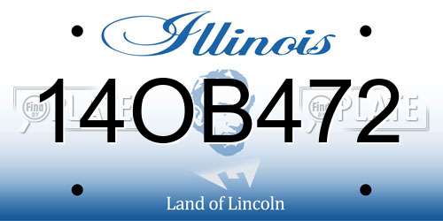 14OB472 Illinois License Plate