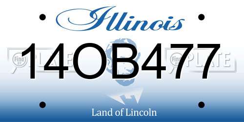 14OB477 Illinois License Plate