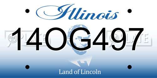 14OG497 Illinois License Plate
