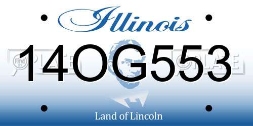 14OG553 Illinois License Plate