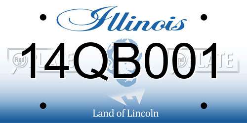 14QB001 Illinois License Plate