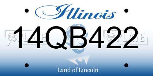 14QB422 Illinois License Plate