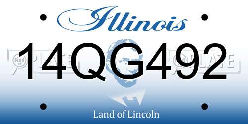 14QG492 Illinois License Plate