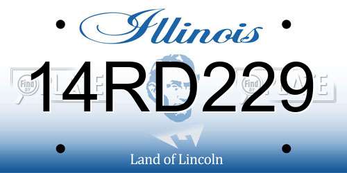 14RD229 Illinois License Plate