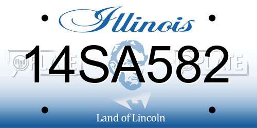 14SA582 Illinois License Plate
