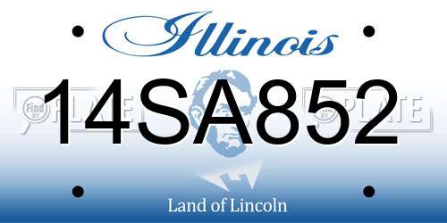 14SA852 Illinois License Plate