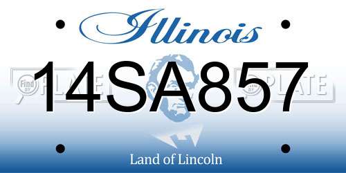14SA857 Illinois License Plate
