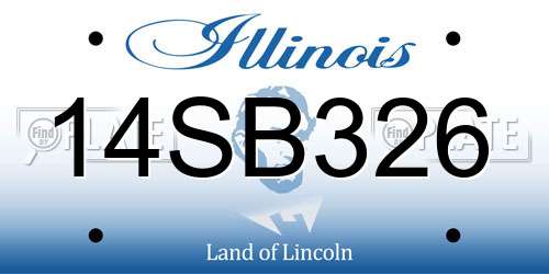 14SB326 Illinois License Plate