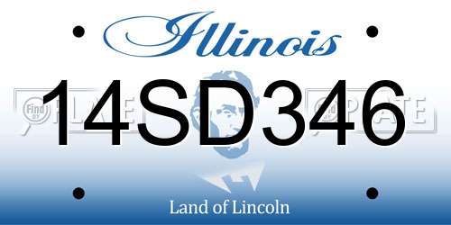 14SD346 Illinois License Plate