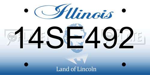 14SE492 Illinois License Plate
